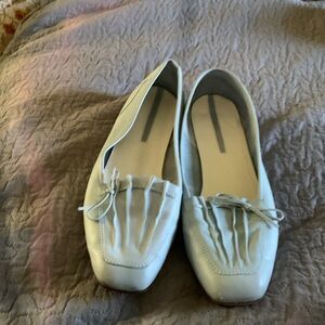 Light blue leather moccasins size 12
